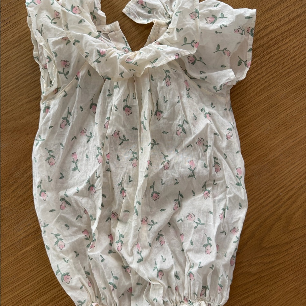 Baby Girls White Floral One-Piece Bodysuit